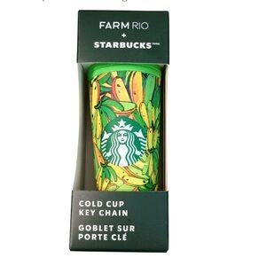 FARM Rio x Starbucks Colorful tropical banana print Keychain new in box collab